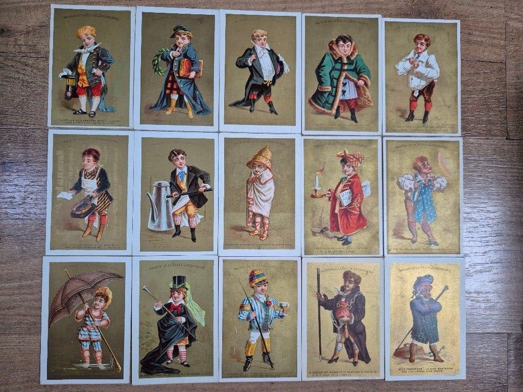 Oude Chromos - A La Belle Jardinier - Les Enfants, Verzamelen, Ophalen of Verzenden, Voor 1920, Ongelopen, Frankrijk
