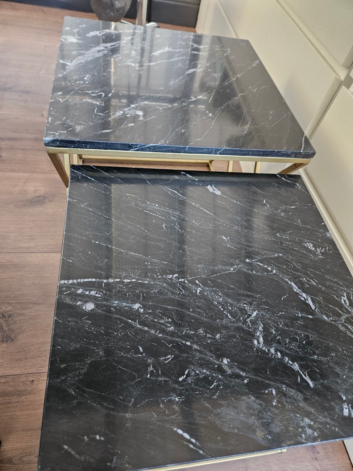 Marmeren salontafel set 2 delig zwaar en stevig, Ophalen