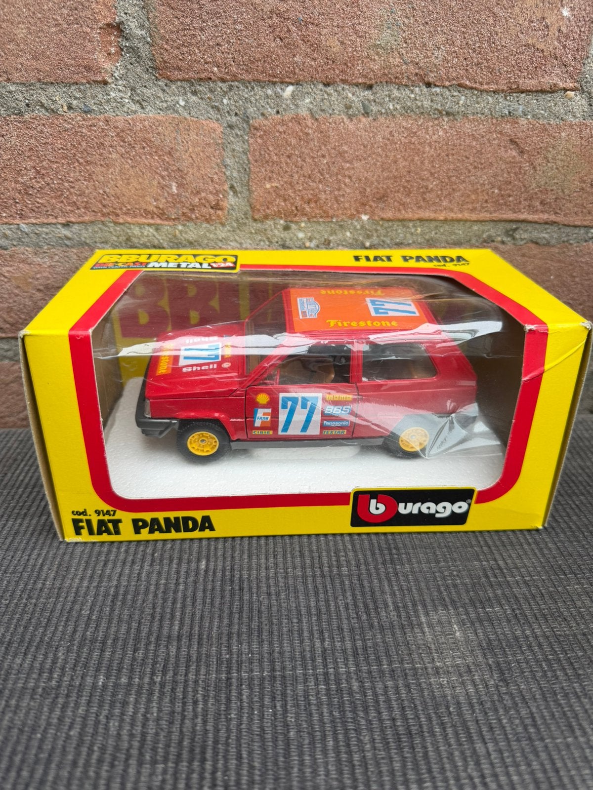 1:24 Bburago Fiat Panda rally ** zéér zeldzaam **, Ophalen of Verzenden, Gebruikt, Auto, Bburago