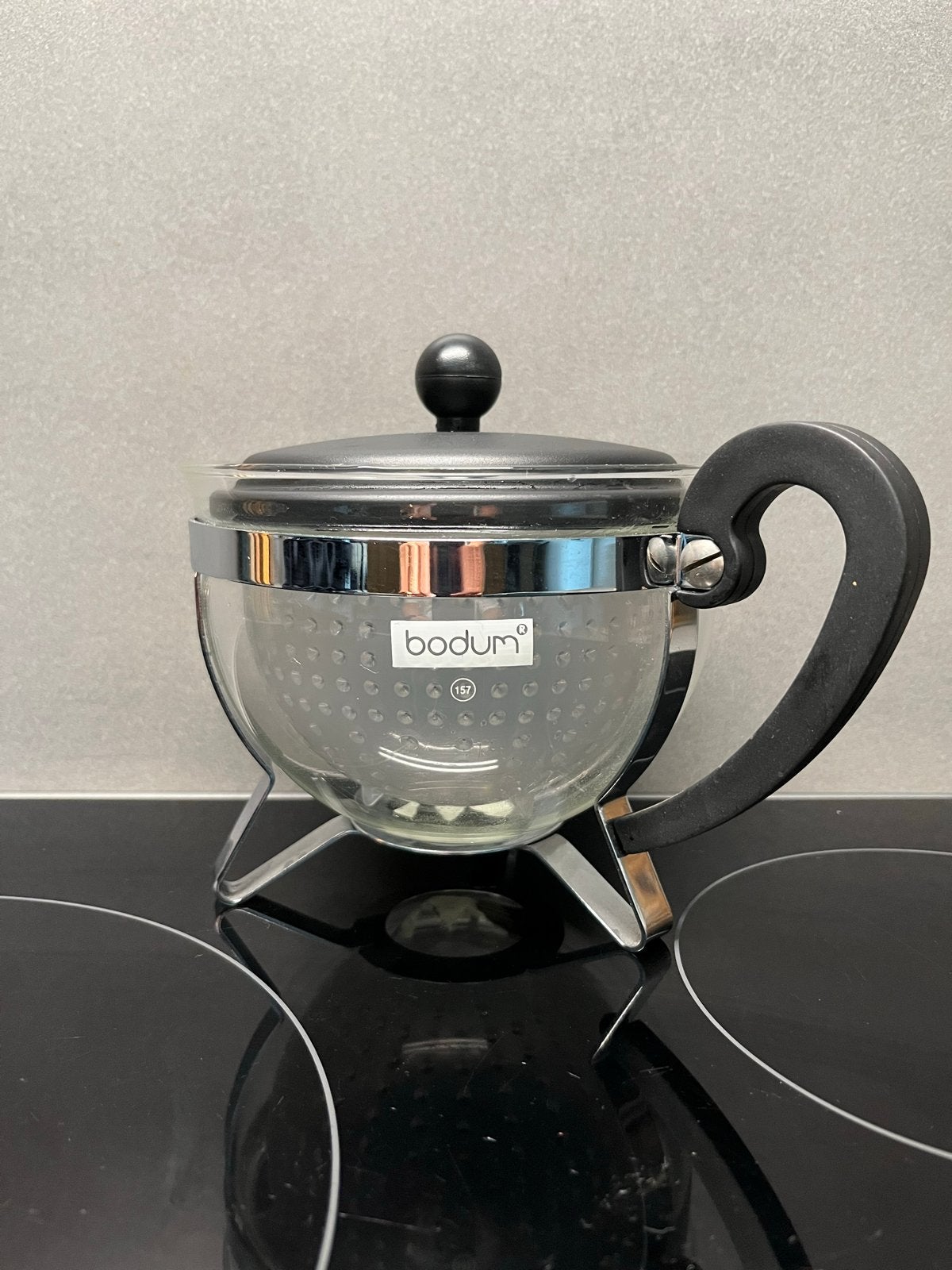 Originele vintage Bodum theepot / teebereider, model 157., Theepot/fluitketel, Glas, Nieuw, Bodum