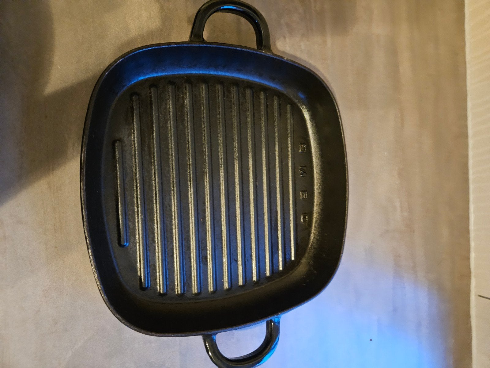 Smeg gietijzeren grillpan - Zo goed als nieuw, Koekenpan, Gebruikt, Gietijzer, Met handvatten