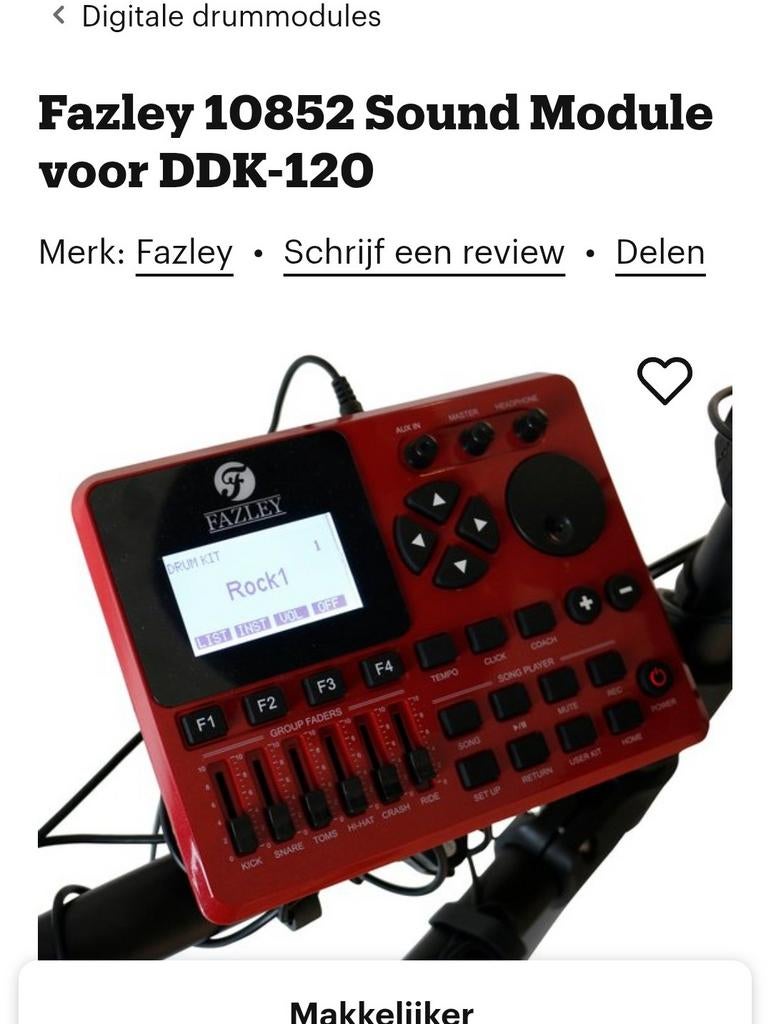 Nw in doos FAZLEY DK120 module (drum) NW SET.KABELS, Ophalen, Zo goed als nieuw