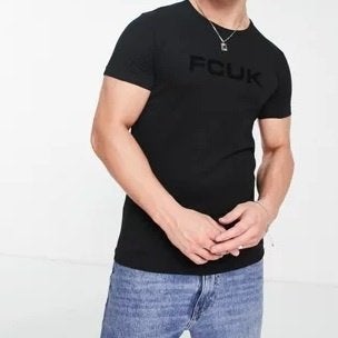 Black T-shirt (FCUK), Maat 52/54 (L), Zwart, Nieuw, Ophalen of Verzenden