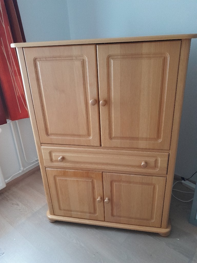 Massief eiken computerkast/kast., Ophalen, Gebruikt, 70 tot 120 cm, Eikenhout