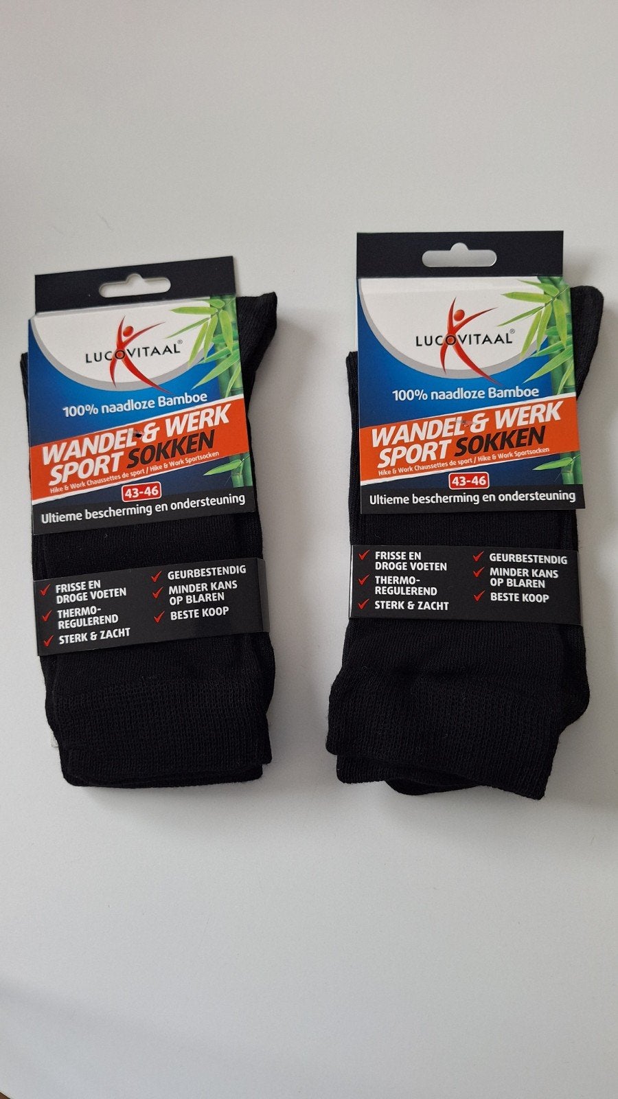 Lucovitaal Bamboe Wandel & Werk Sportsokken Maat 43-46, Kleding | Heren, Zwart, Lucovitaal, Ophalen of Verzenden, Nieuw