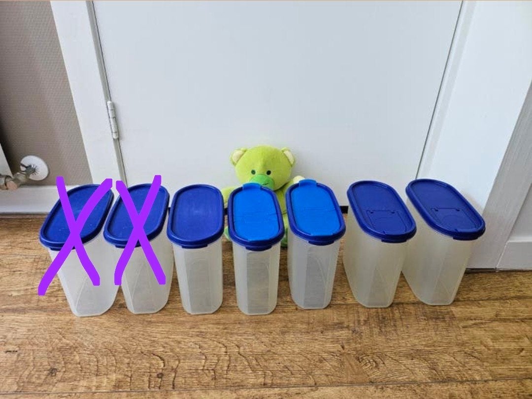 ~◇Tupperware ruimtespaarders blauw 1,7 liter, Ophalen of Verzenden, Zo goed als nieuw, Blauw, Bak of Kom