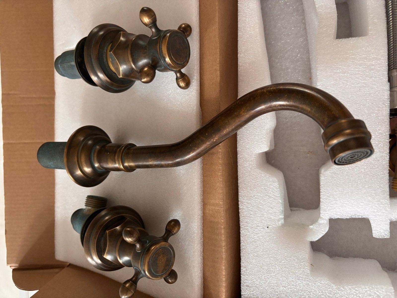 Vintage messing muurkraan - Goede staat, Ophalen, Gebruikt, Koper, Kraan