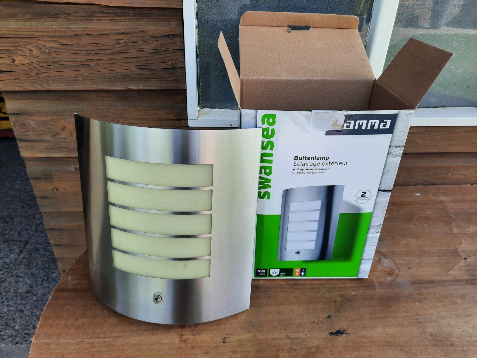 Buitenlamp!, Ophalen, Wandlamp, Licht-donker-sensor, Netvoeding