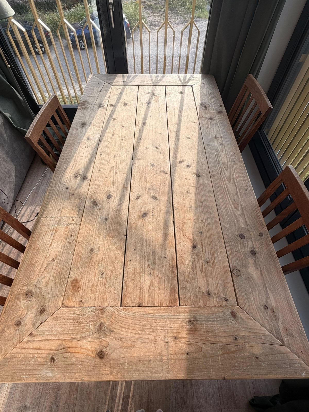 Jorg eettafel van massief hout, 188x98 cm, Huis en Inrichting, Tafels | Eettafels, Gebruikt, 150 tot 200 cm, Vier personen, Rechthoekig