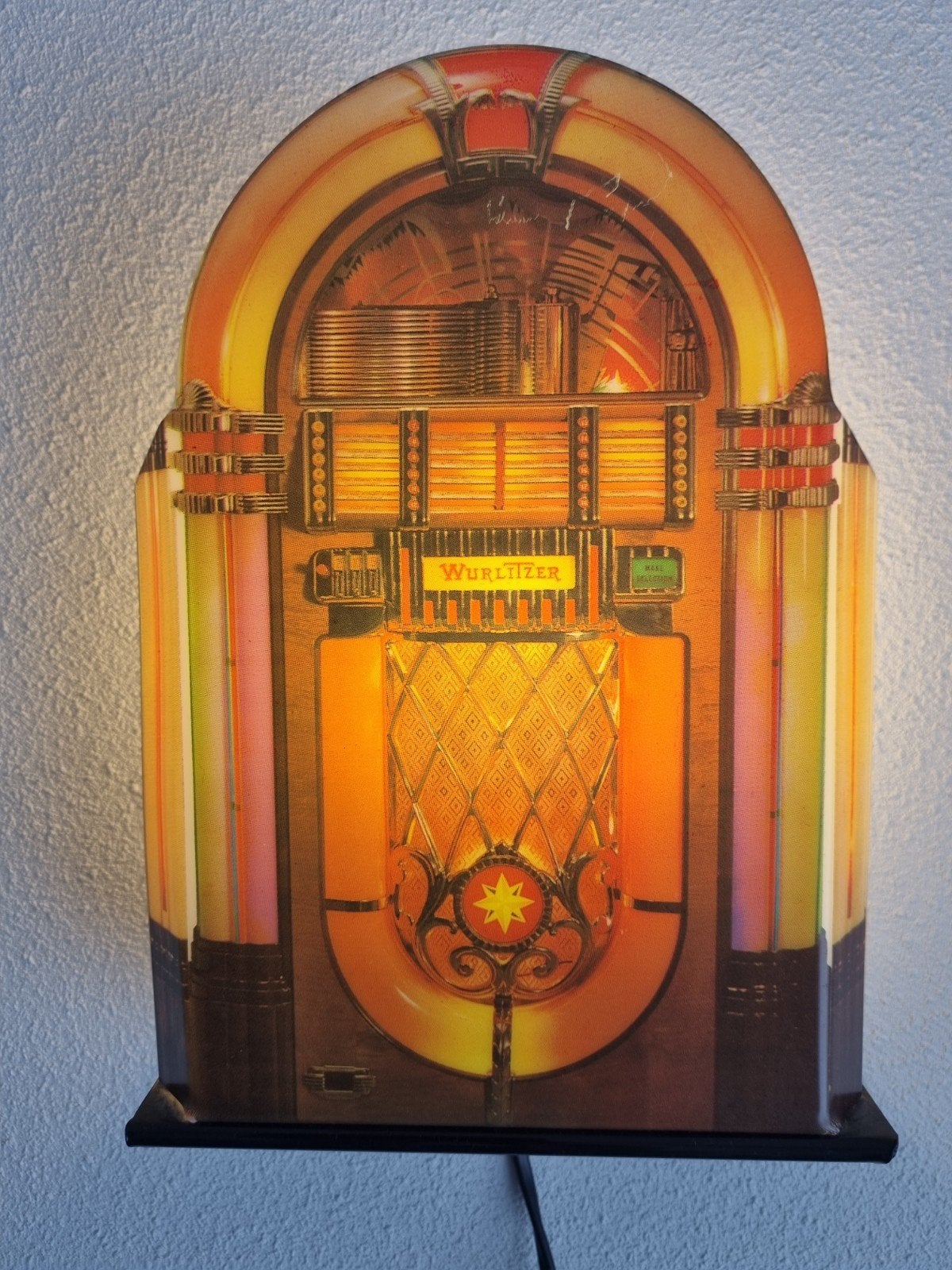 Wurlitzer Jukebox Wanddecoratie met Verlichting, Verzamelen, Ophalen of Verzenden, Zo goed als nieuw, 1970 tot heden, Wurlitzer