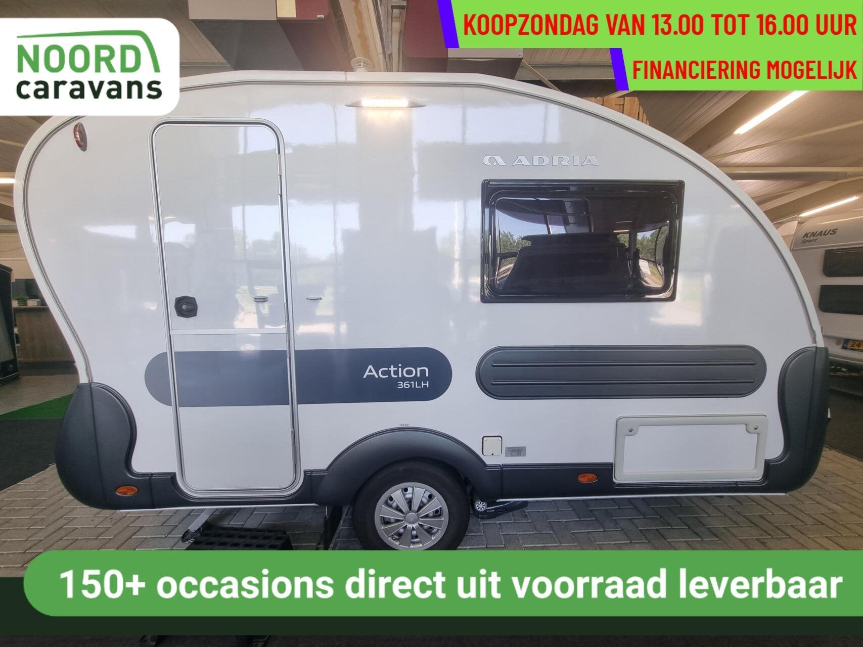 Adria ACTION 361LH MOVER + PANO DAK + ENKELE BEDDEN + DOUCHE, Caravans en Kamperen, Hordeur, Tot en met 2, Bedrijf, 750 - 1000 kg