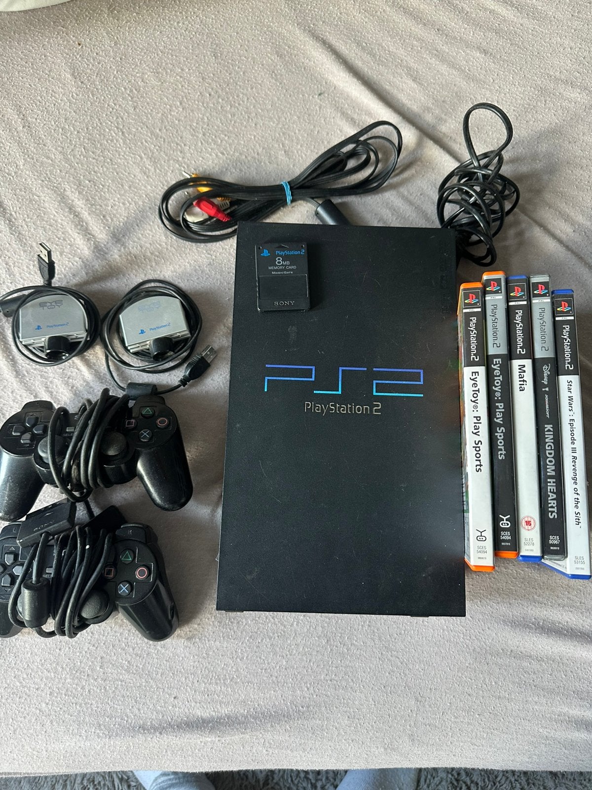 Ps2 fat, Met games, Met 2 controllers, Ophalen of Verzenden, Zo goed als nieuw