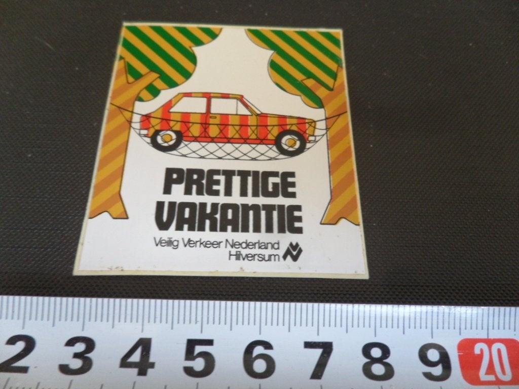 sticker VVN veilig verkeer prettige vakantie auto hangmat, Ophalen of Verzenden, Zo goed als nieuw