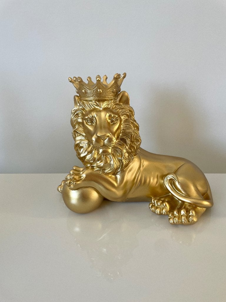 Leeuw beeld goud decoratie, Ophalen of Verzenden, Zo goed als nieuw, Dier