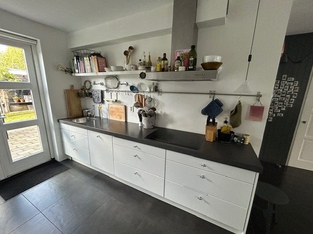 keuken compleet composiet blad wit hoogglans, Ophalen, Gebruikt, Wit, Dubbelwandige keuken