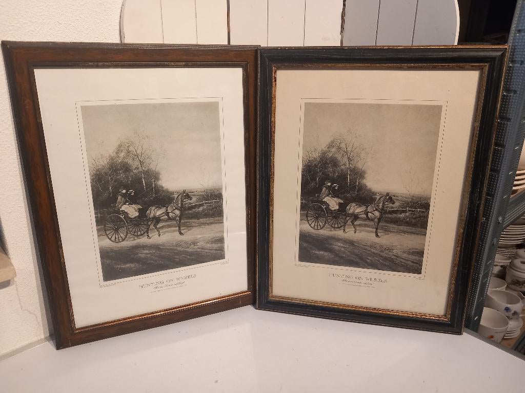 Jacht afbeeldingen ingelijst divers, Ophalen of Verzenden, Gebruikt, Minder dan 50 cm, Print