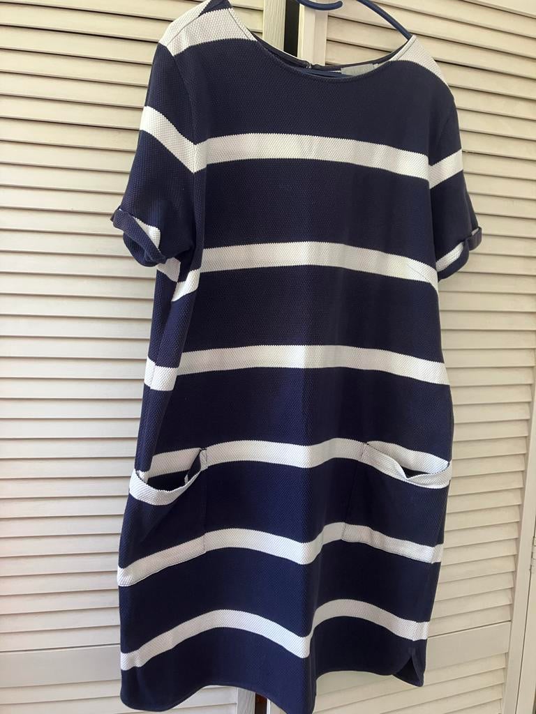 BETTY & CO Jurkje donkerblauw-witte streep maat 46 katoen, Kleding | Dames, Blauw, Maat 46/48 (XL) of groter, Ophalen of Verzenden