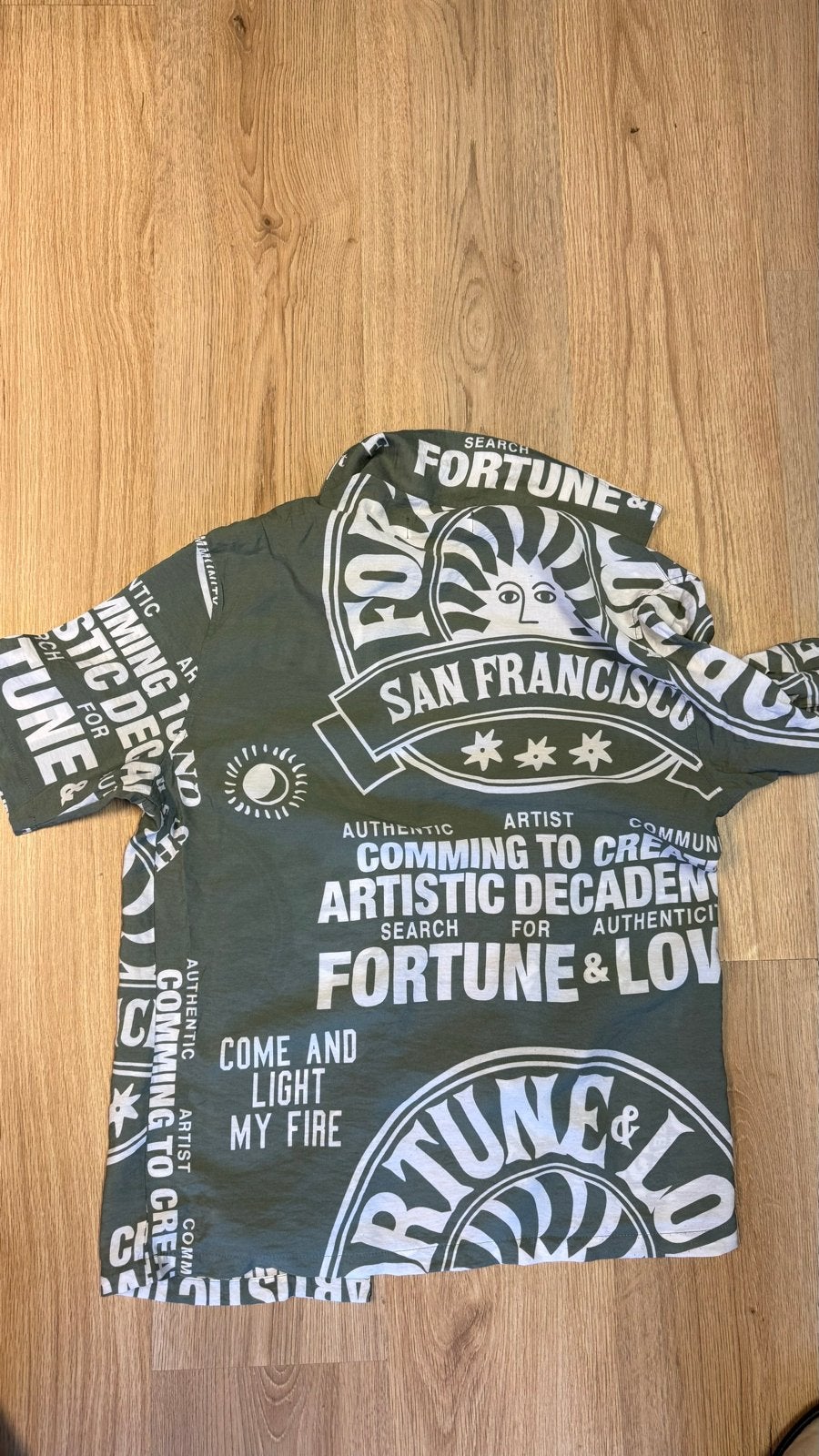 Groen overhemd met print - San Francisco Fortune & Love, Ophalen of Verzenden, Gedragen