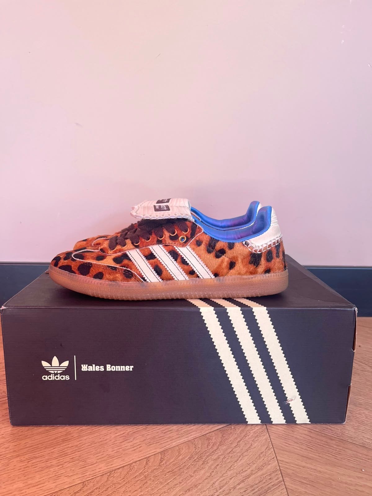Adidas Wales Bonner Pony Samba Leopard Maat 38 (valt als 37), Ophalen, Bruin, Adidas Wales Bonner, Sneakers of Gympen