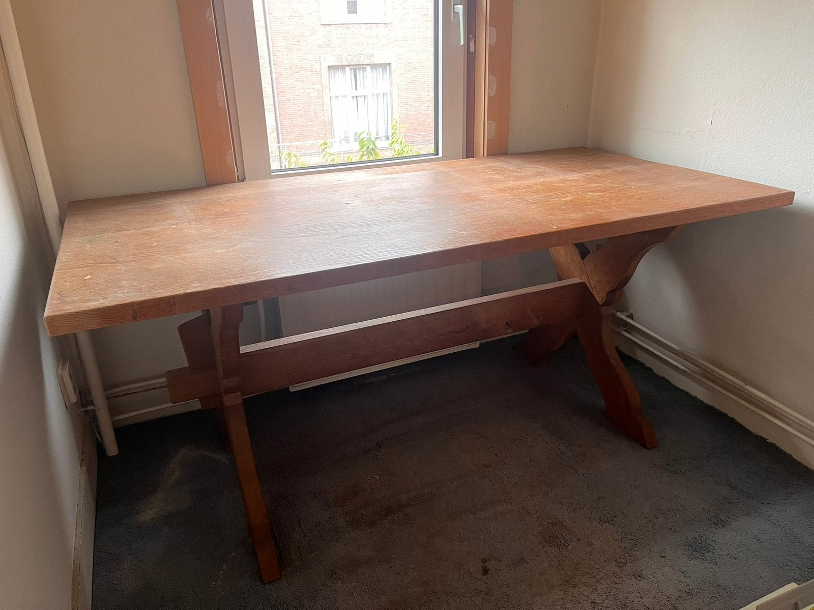 Houten tafel, Ophalen, Gebruikt, 50 tot 100 cm, 150 tot 200 cm