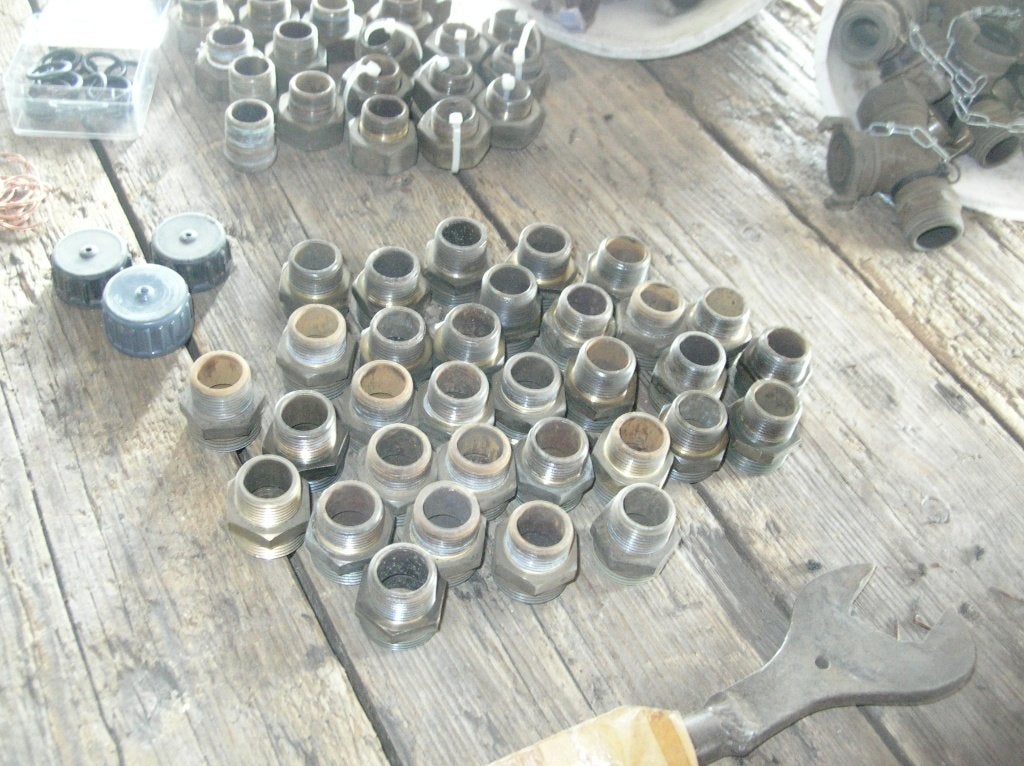 43 stuks 2-delige messing koppeling, Ophalen of Verzenden, Gebruikt, Overige typen