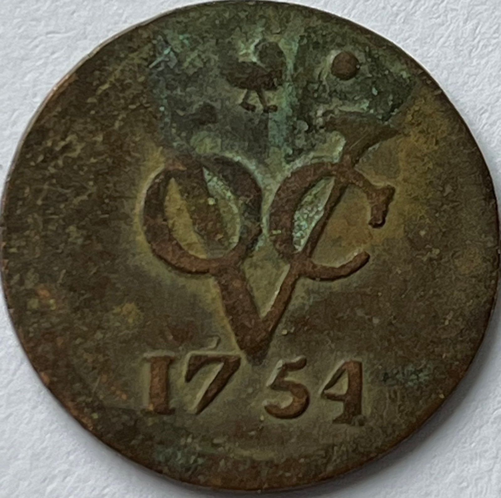 West-Friesland VOC duit 1754, Postzegels en Munten, Ophalen of Verzenden, Losse munt