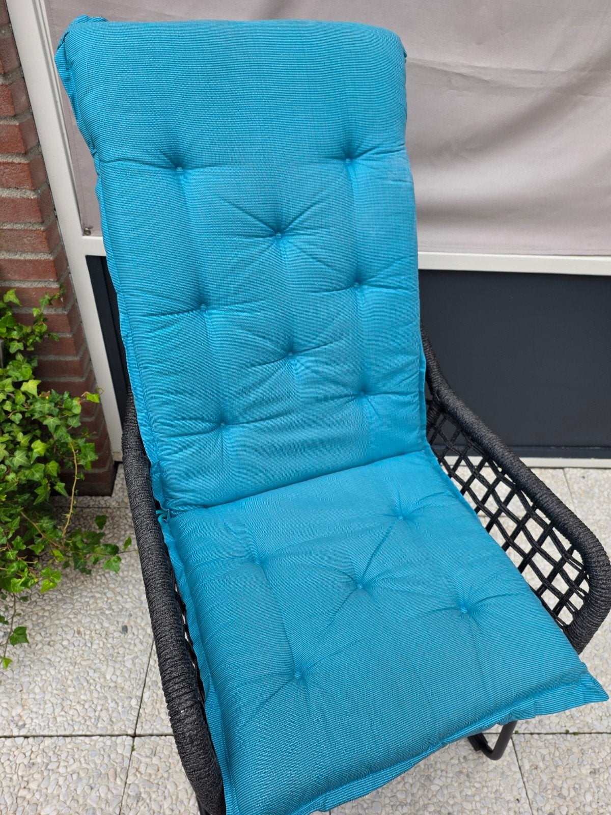 4 Comfortabele tuinkussens voor tuinstoel, turquoise, Ophalen