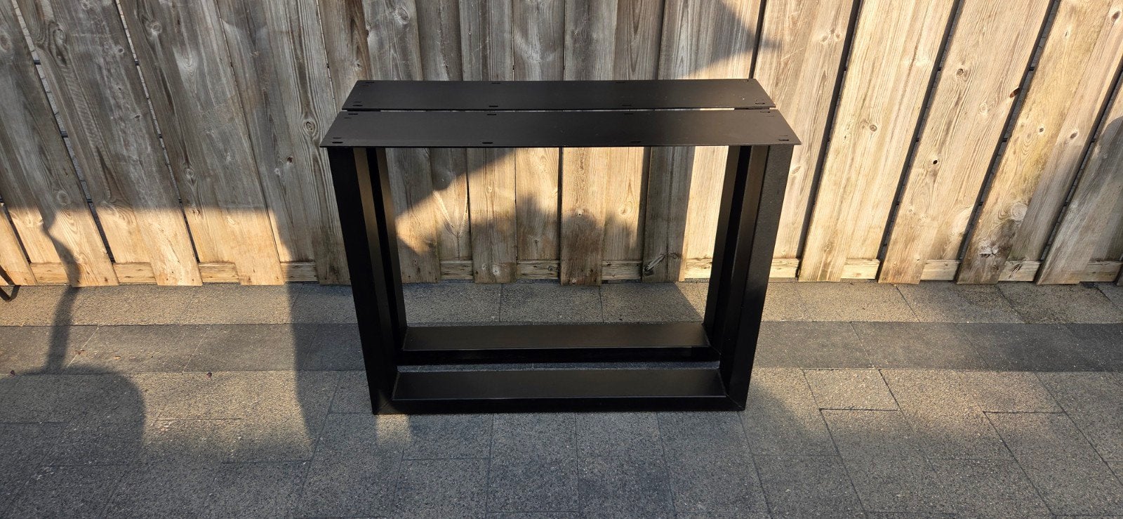 Zwarte metalen tafelpoot, U-vorm, 70x90 cm, Ophalen of Verzenden