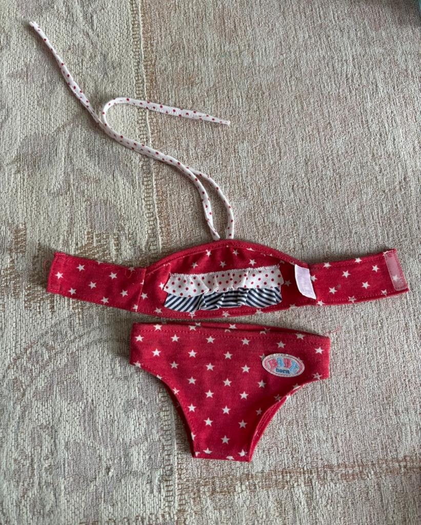 Baby Born bikini setje rood met sterren, Ophalen, Zo goed als nieuw, Babypop