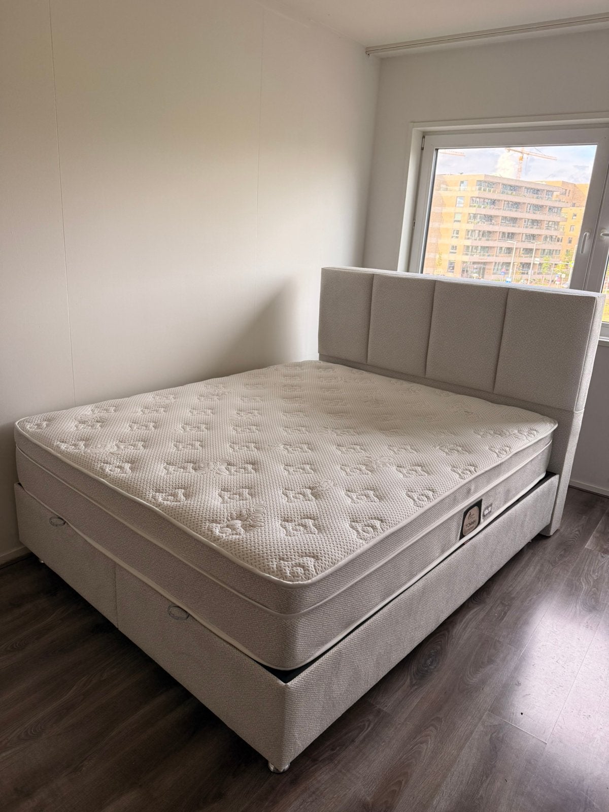 Boxspringbed met opbergruimte + matras 160x200 MOET NU WEG, Ophalen, Tweepersoons, Zo goed als nieuw, 160 cm