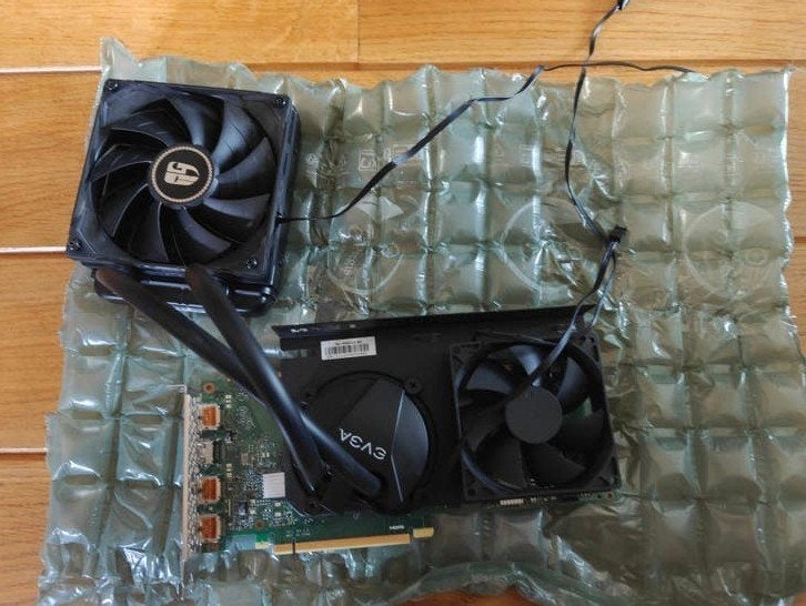 Nvidia RTX 2080 Super met 120mm waterkoeler, PCI-Express 3, Gebruikt, GDDR6, Ophalen of Verzenden