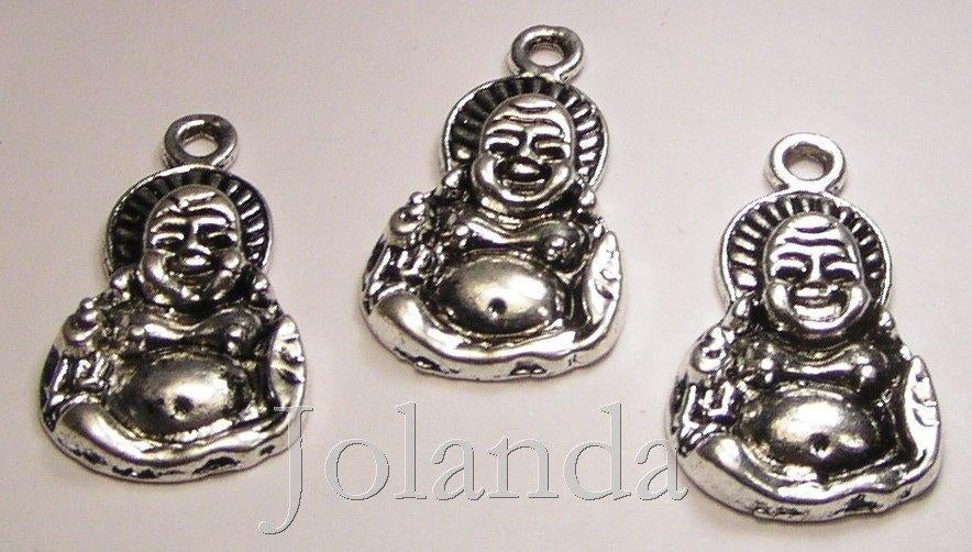 0803 Mooie Metalen Zilver Kleurige Boeddha Bedels, Overige merken, Overige materialen, Nieuw, Ophalen of Verzenden