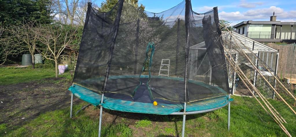 Trampoline met veiligheidsnet - Gebruikt 350cm, Ophalen, Gebruikt