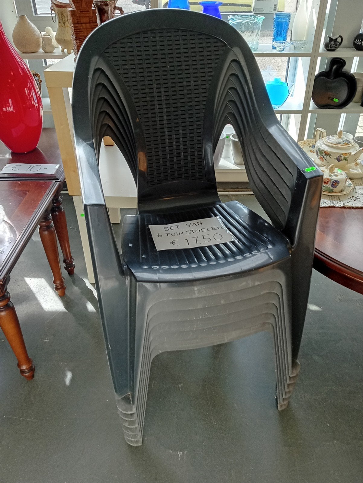 Set van 6 tuinstoelen, kunststof, stoel, Ophalen, Kunststof