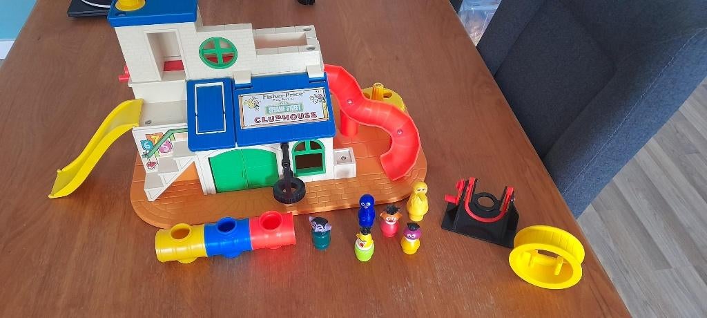Vintage Fisherprice sesamstraat clubhouse, Ophalen of Verzenden, Gebruikt, Speelset