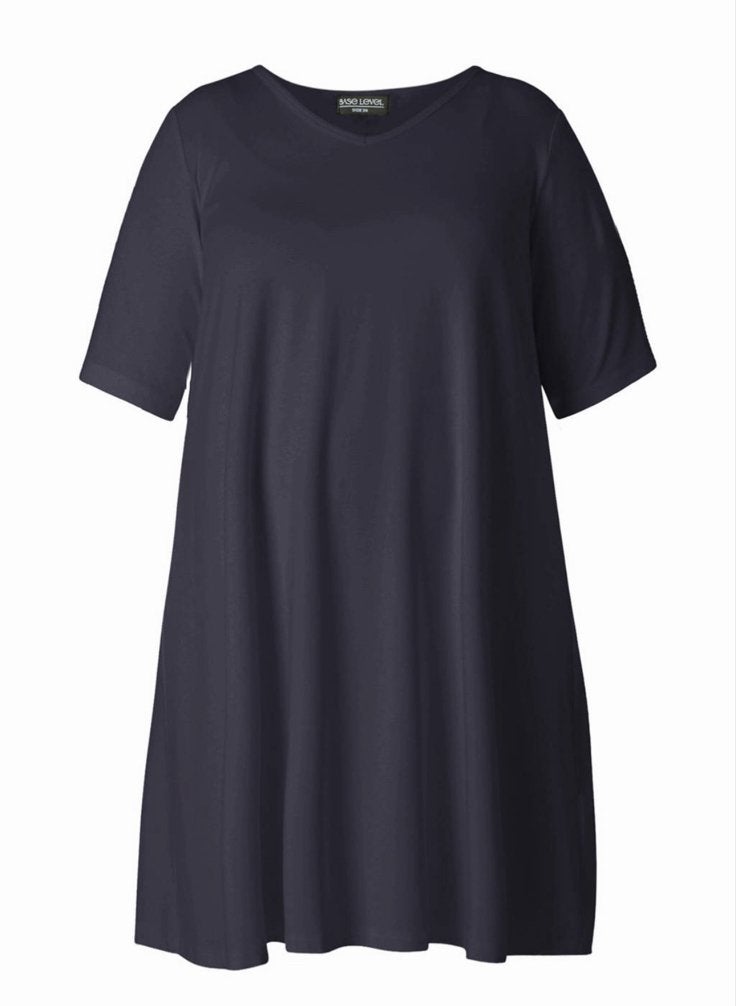 Base Level Curvy Abernathy A-lijn Jurk Donkerblauw maat 50, Blauw, Maat 46/48 (XL) of groter, Ophalen of Verzenden, Zo goed als nieuw