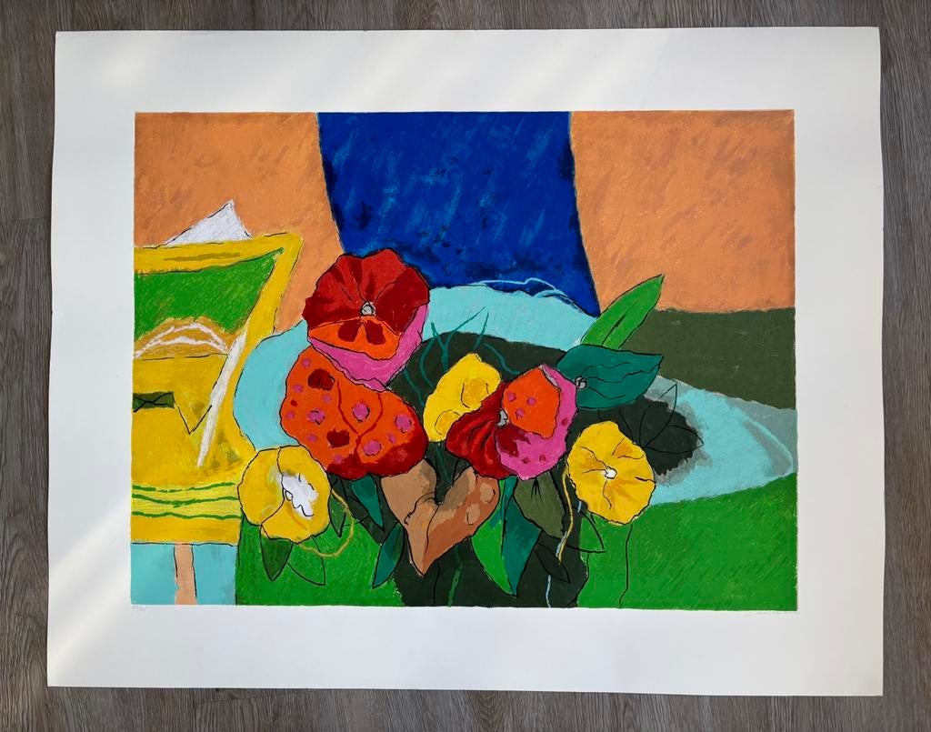 Henk van Vessem - Flowers I - Zeefdruk 80x100cm, Ophalen