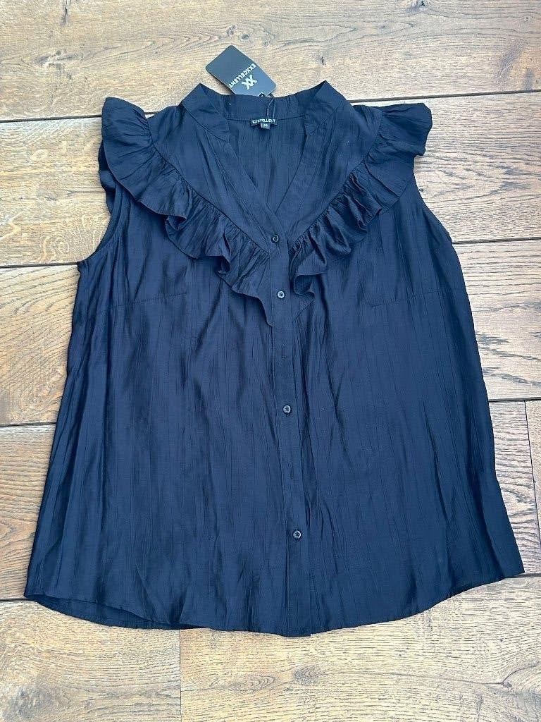 EXXCELLENT zwarte top / blouse 42 *~~nieuw~~*, Verzenden, Nieuw, Maat 42/44 (L), Zwart