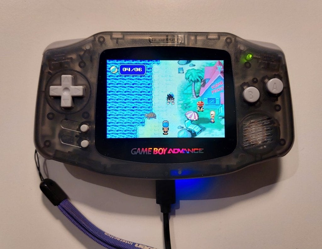 Game Boy Advance IPS V5 + USB-C, transparant zwart, Spelcomputers en Games, Spelcomputers | Nintendo Game Boy, Ophalen of Verzenden
