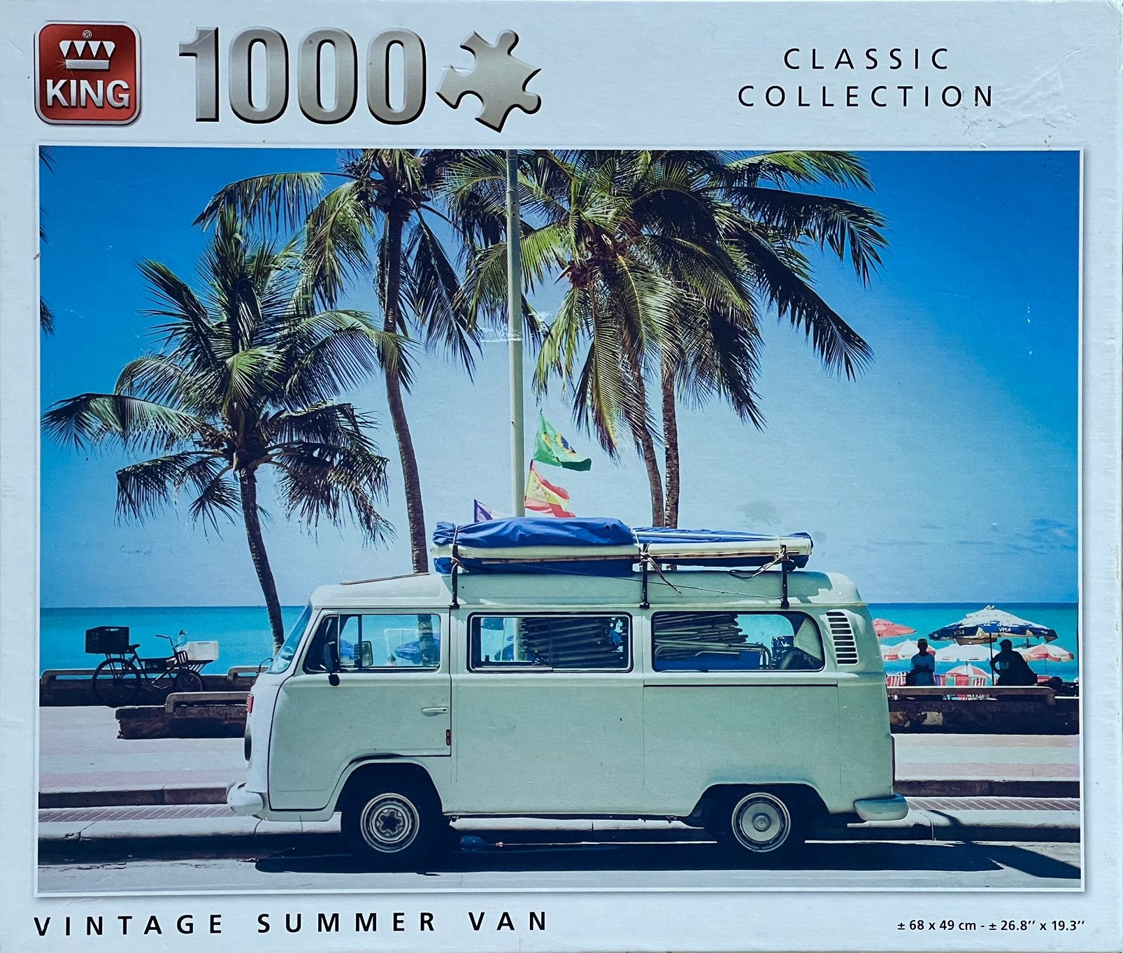 King legpuzzel 1000 stukjes compleet Vintage Summer VW T2, Hobby en Vrije tijd, Ophalen of Verzenden, 500 t/m 1500 stukjes, Zo goed als nieuw
