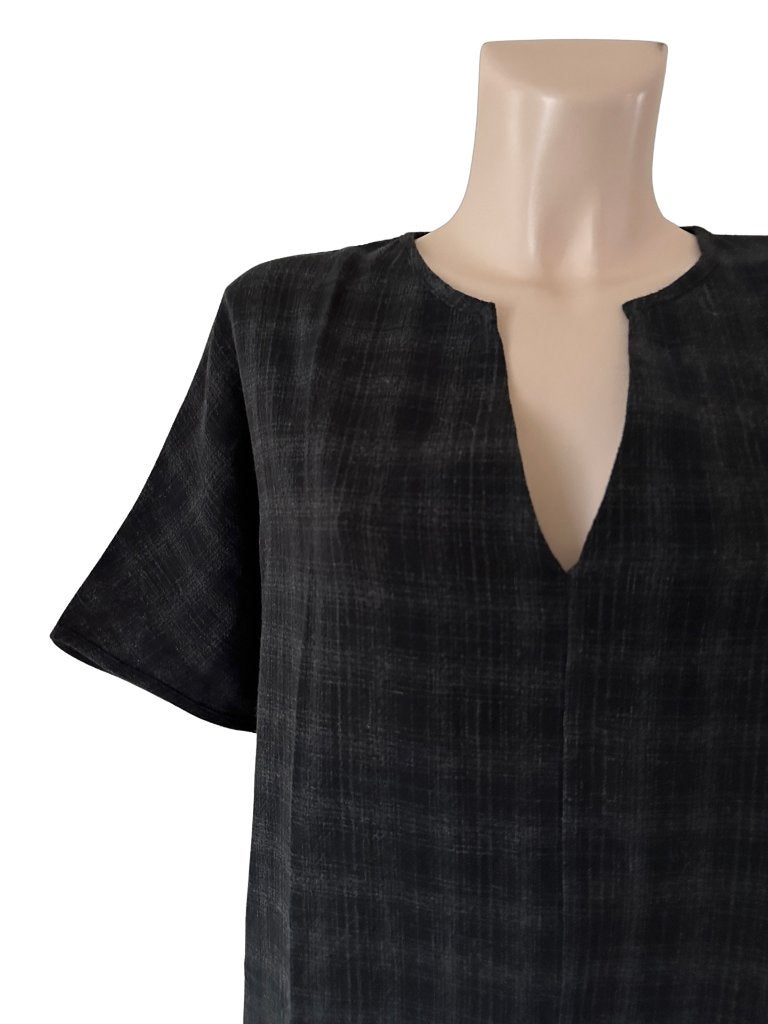 By-Bar jurk L, Kleding | Dames, Jurken, Ophalen of Verzenden, Zo goed als nieuw, Grijs, Onder de knie