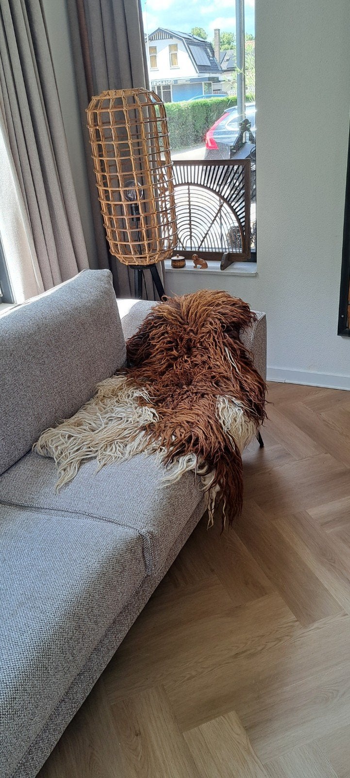 Decoratief schapenvacht voor bank of stoel, Ophalen, 100 tot 150 cm, 50 tot 100 cm, Zo goed als nieuw