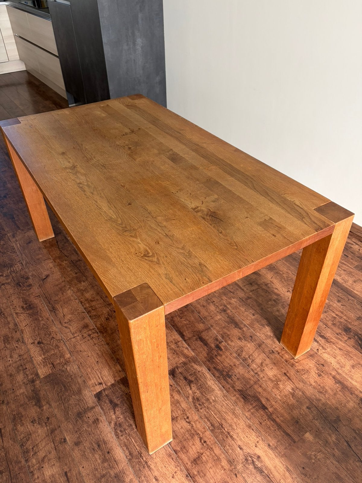 Eikenhouten eettafel 160x85, Ophalen, Eikenhout, 50 tot 100 cm, Zo goed als nieuw