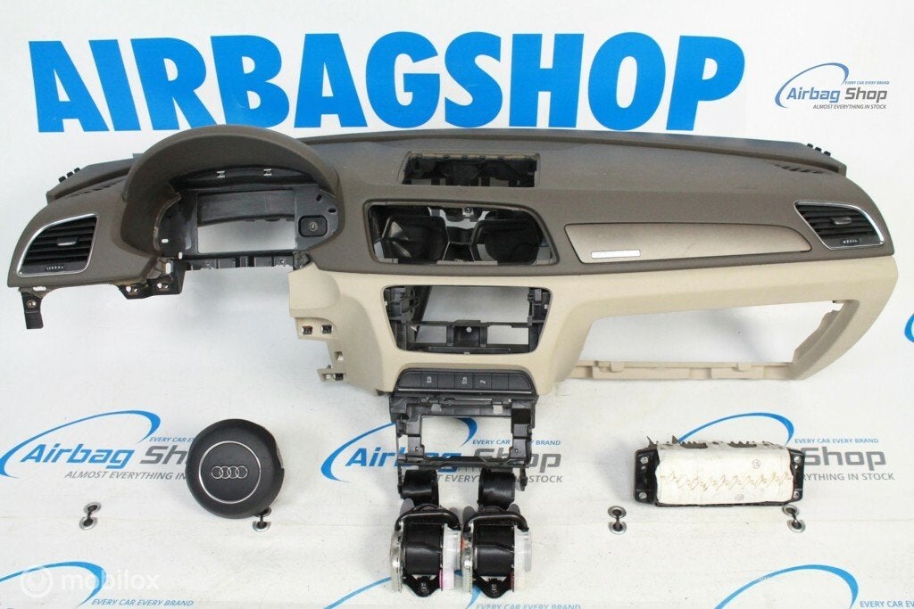 Airbag set - Dashboard 3 spaak groen beige Audi Q3 2011-...., Gebruikt, Ophalen of Verzenden