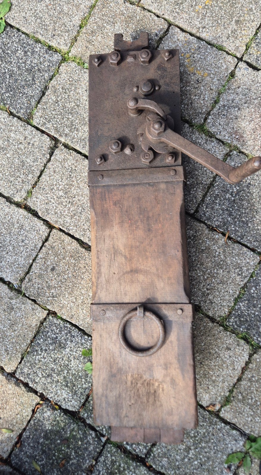 Antieke houten dommekracht - Vintage krik, Ophalen