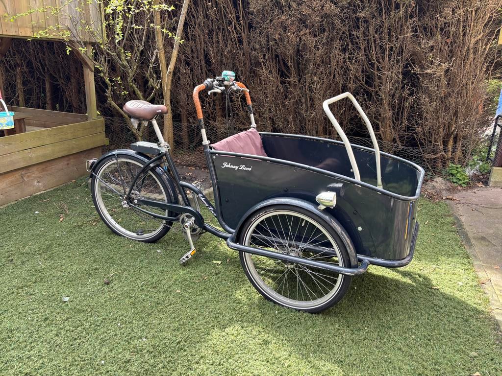 Elektrische Johnny Loco bakfiets met regenhuif, Ophalen, Gebruikt, Elektrisch, 2 kinderen