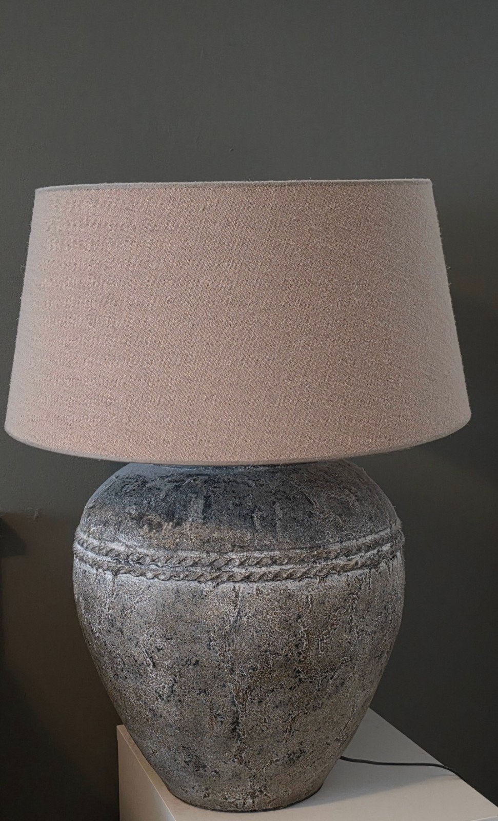 Grote kruiklamp, Ophalen, Met kap, Landelijk, Steen/keramiek