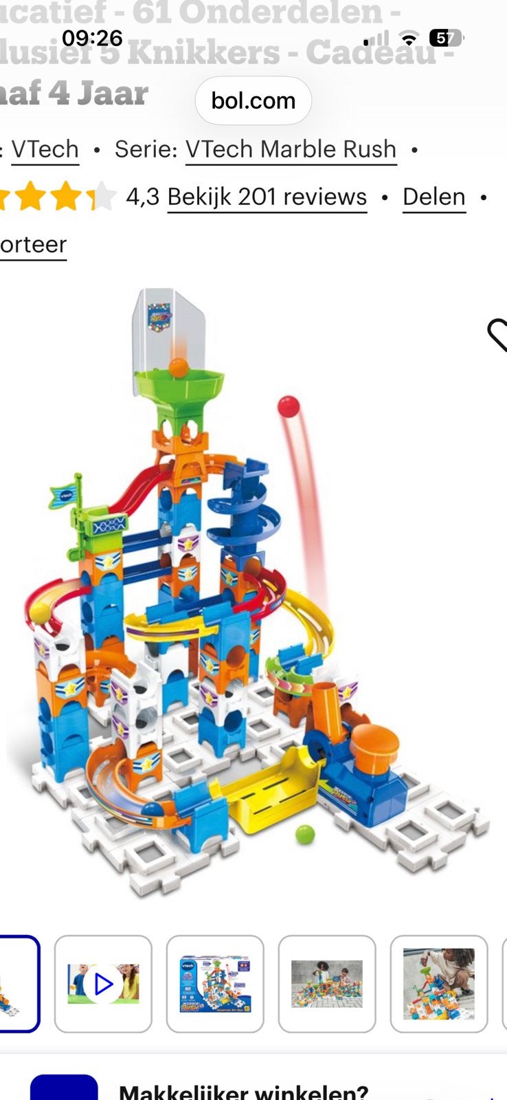 VTech marble rush knikkerbaan, Kinderen en Baby's, Ophalen of Verzenden, Zo goed als nieuw