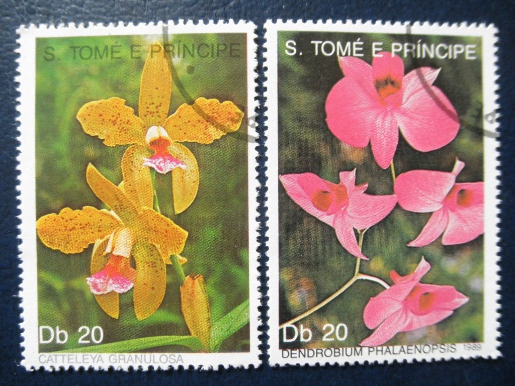 Postzegels bloemen S. Tome E principe 1989 - cw. 4,40., Ophalen of Verzenden, Gestempeld, Dier of Natuur