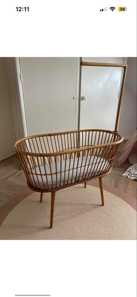 Rotan wiegje, Kinderen en Baby's, Babywiegjes en Ledikanten, Ophalen, Gebruikt, Wieg
